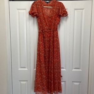 Orange floral French Connection floaty dress
